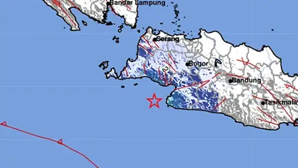 Gempa M4,6 Barat Daya Bayah Banten, dengan kedalama 26 Km. (Sumber : BMKG).