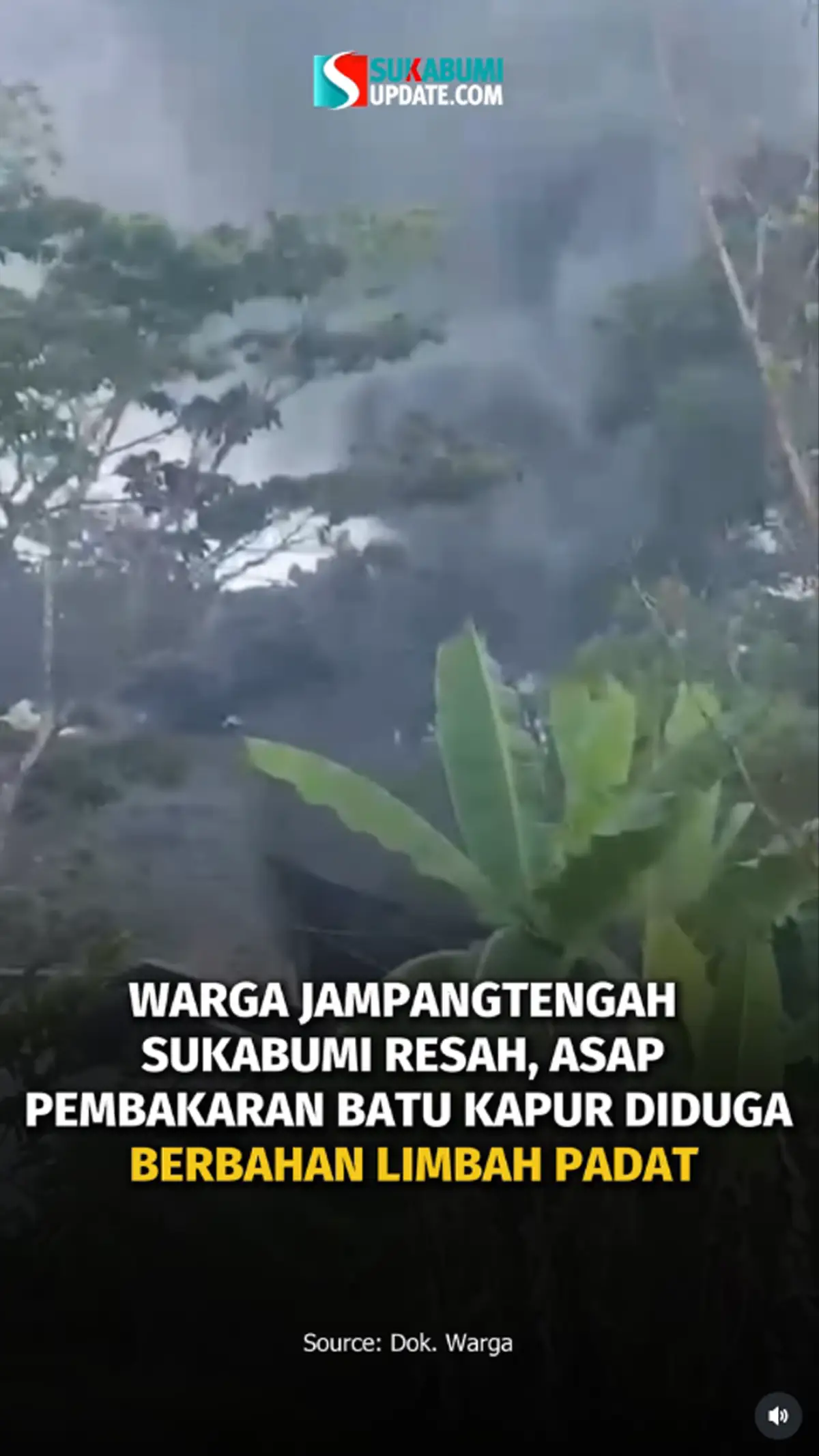 Warga Jampangtengah Sukabumi Resah, Asap Pembakaran Batu Kapur Diduga Berbahan Limbah Padat