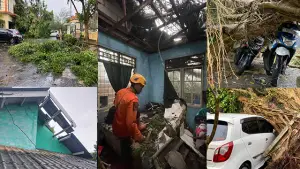 Hujan Deras dan Angin Kencang Porak-porandakan Cicurug Sukabumi, Rabu (01/10/2026). (Sumber : P2BK Cicurug).