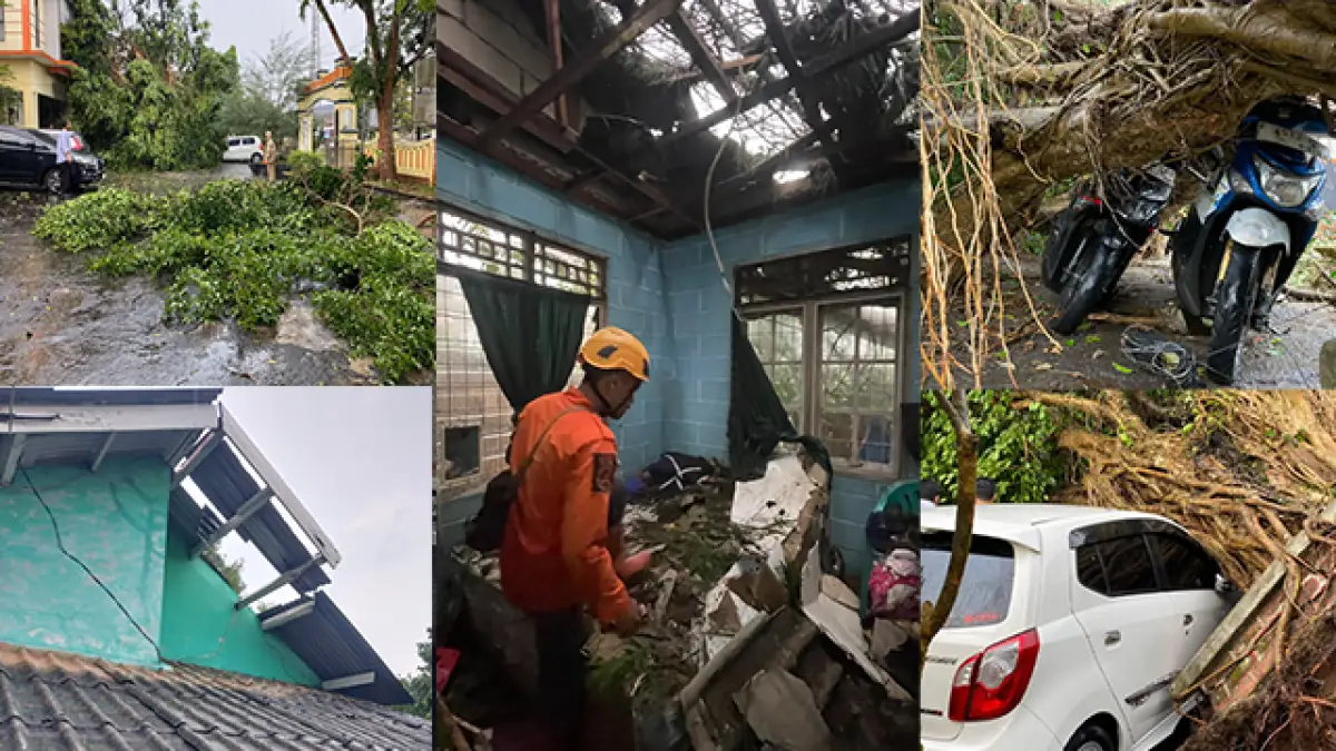 Cuaca Ekstrem di Cicurug Sukabumi: 48 Atap Rumah Beterbangan, Pohon Timpa 12 Kendaraan