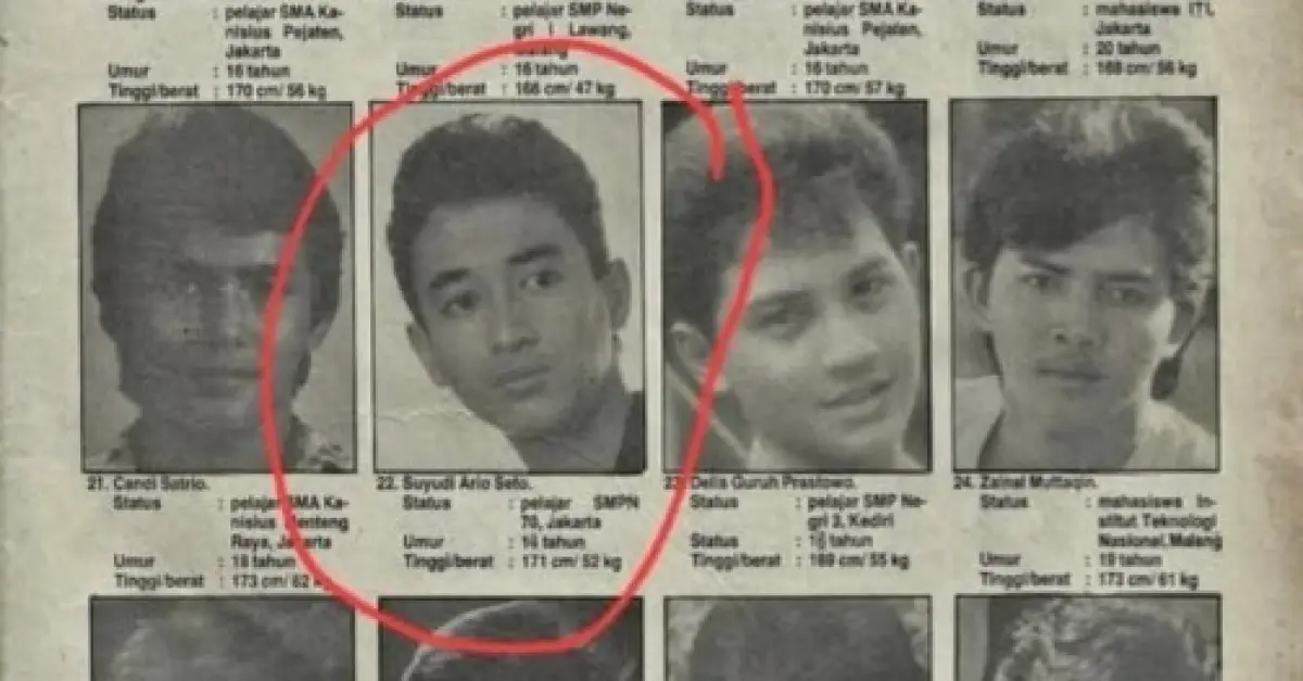 Potret masa muda Suyudi Ario Seto saat menjadi salah satu semifinalis cover boy majalah tahun 1988