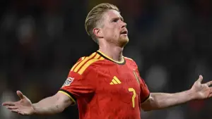Selebrasi Kevin De Bruyne setelah cetak gol untuk Turki di UEFA Nations League. (Sumber: web/espn.com)