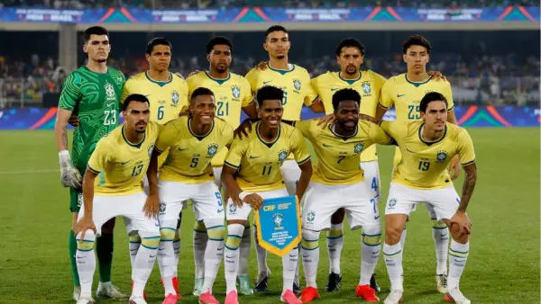 Starting line up Brasil menghadapi India. (Sumber: web/reuteus.com)