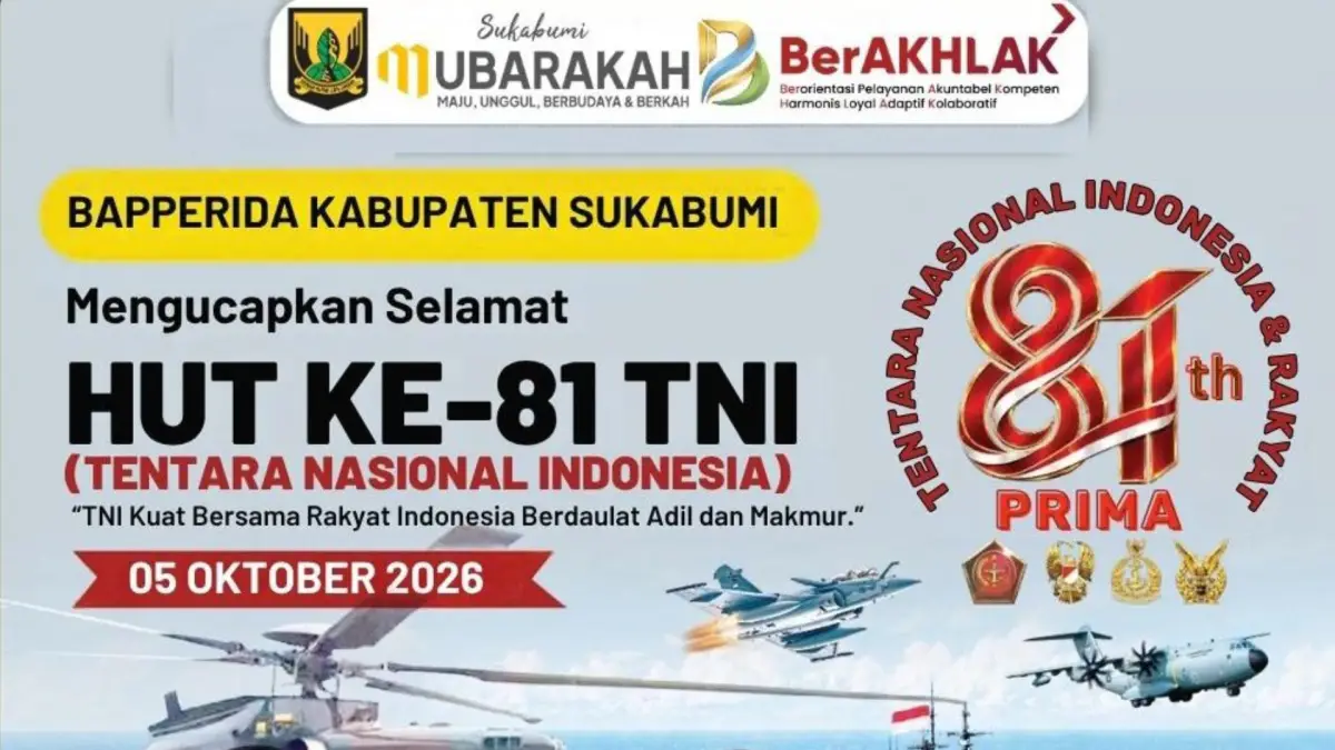 HUT ke-81 TNI, Bapperida Sukabumi Dorong Penguatan Sinergi Pembangunan Daerah