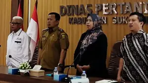 Rakor Program Khusus Bioetanol Tingkat Kabupaten Sukabumi di Aula Kantor Dinas Pertanian Kabupaten Sukabumi, Selasa (29/9/2026). (Sumber : dok Distan Kab Sukabumi).