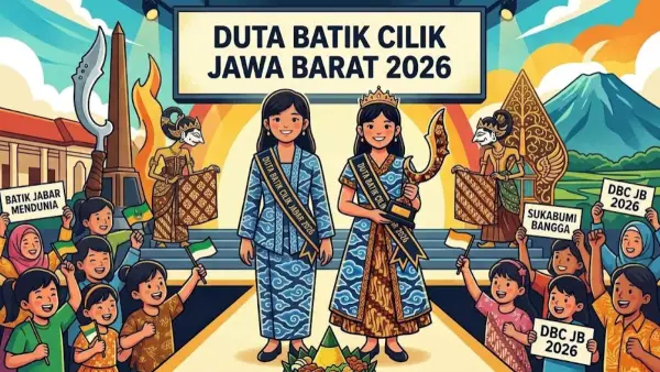 Ilustrasi AI. Dua pelajar Kota Sukabumi menuju ajang pemilihan Duta Batik Cilik Nasional 2026 (Sumber: gemini)