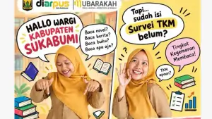 Diarpus Kabupaten Sukabumi sebar survei Tingkat Kegemaran Membaca (TKM) 2026 hingga 31 Oktober. (Sumber Foto: Istimewa)