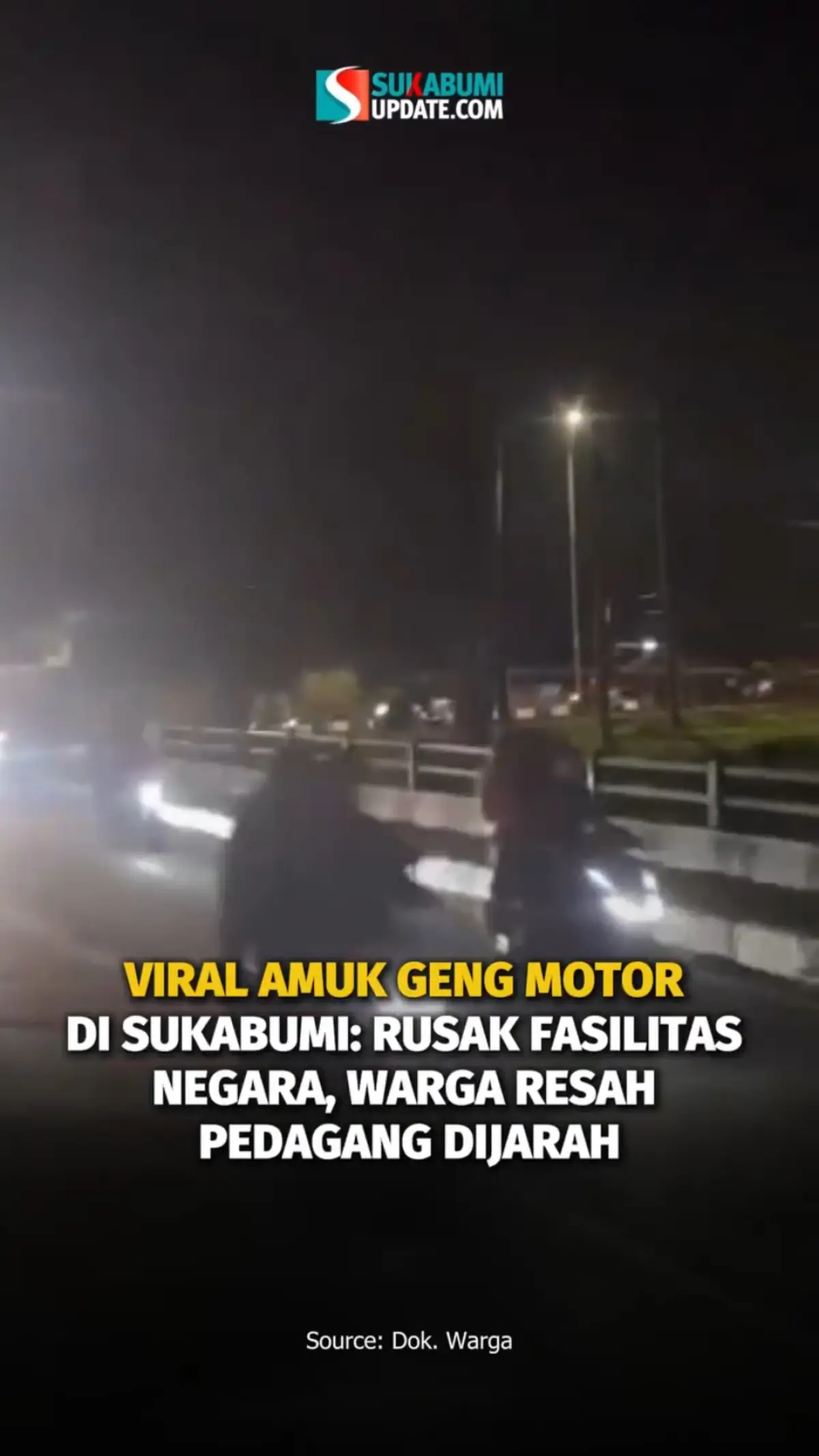 Viral Amuk Geng Motor Di Sukabumi: Rusak Fasilitas Negara, Warga Resah Pedagang Dijarah