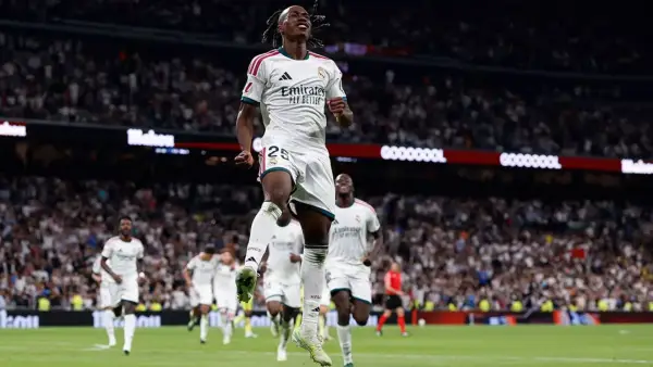 Selebrasi Yan Diomande setelah cetak gol untuk Real Madrid ke gawang Villareal di La Liga (Sumber: Instagram/@realmadrid)
