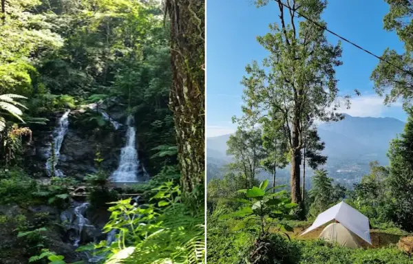 Curug Batu Gede Cisuren ,salah satu air terjun yang punya area camping dan jalur trekking di kawasan Puncak, Bogor. (Sumber : Gmaps)