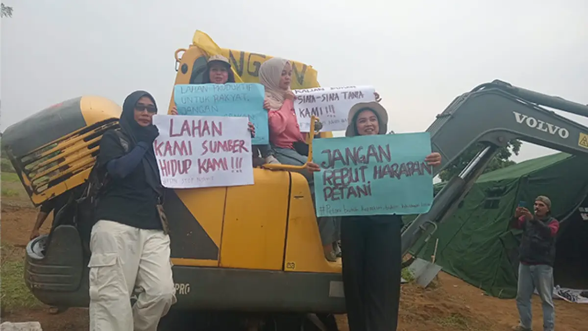Petani Penggarap Gelar Aksi, Minta Pembangunan Yonif 345 di Sukabumi Dihentikan