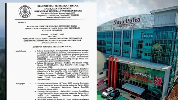 Universitas Nusa Putra Ditetapkan Jadi Penyelenggara PEKERTI dan AA, Masuk 74 Kampus Terpilih Nasional. (Sumber : Nusa Putra).