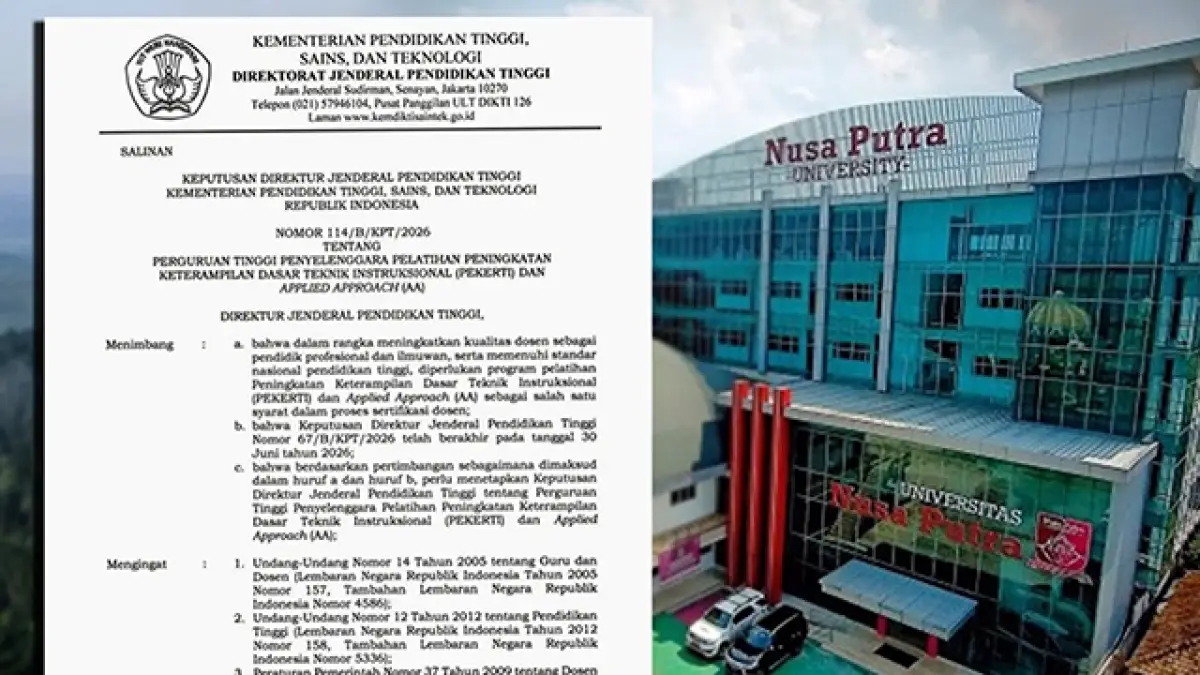 Nusa Putra Ditetapkan Jadi Penyelenggara Nasional Peningkatan Kualitas Dosen Melalui PEKERTI dan AA