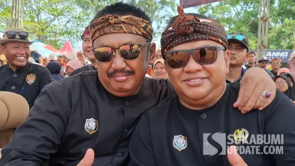 Bupati Sukabumi Asep Japar dan Ketua DPRD Kabupaten Sukabumi Budi Azhar Mutawali (Sumber : sukabumiupdate)