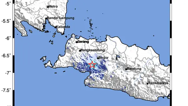 Gempabumi tektonik mengguncang wilayah Sukabumi dan Bogor pada Kamis (15/101/2026). (Sumber : BMKG).