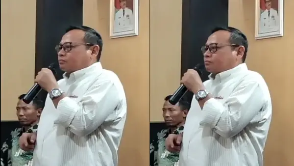 Anggota DPRD Jabar Muhammad Jaenudin saat kegiatan pengawasan penyelenggaraan pemerintahan di Aula Desa Jambenenggang, Kecamatan Kebonpedes, Kabupaten Sukabumi, Sabtu (17/10/2026) | Foto : Tim Adc