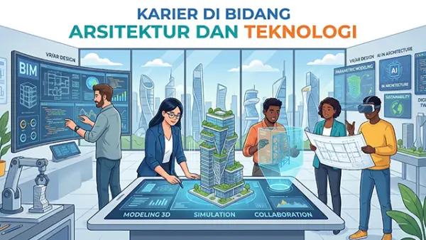 Ilustrasi - Panduan Praktis Karier Arsitektur dan Teknologi bagi Emerging Professionals. (Sumber : AI/Gemini).