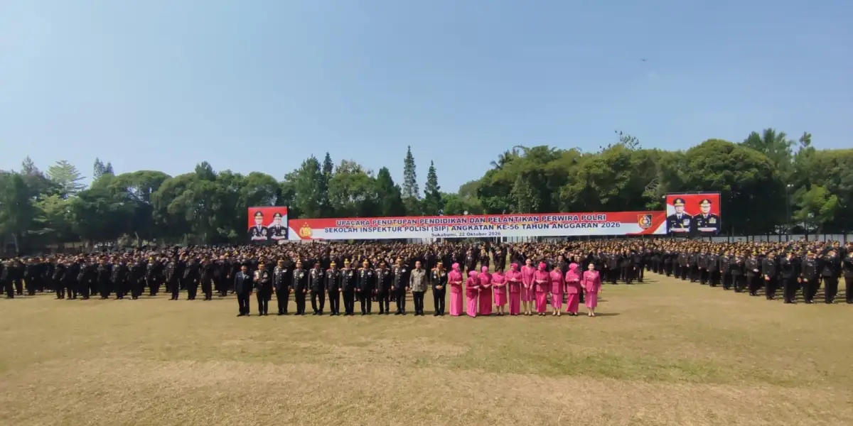 1.161 Perwira Polri Angkatan ke-56 Dilantik di Sukabumi, Kalemdiklat Tekankan Integritas dan Keteladanan