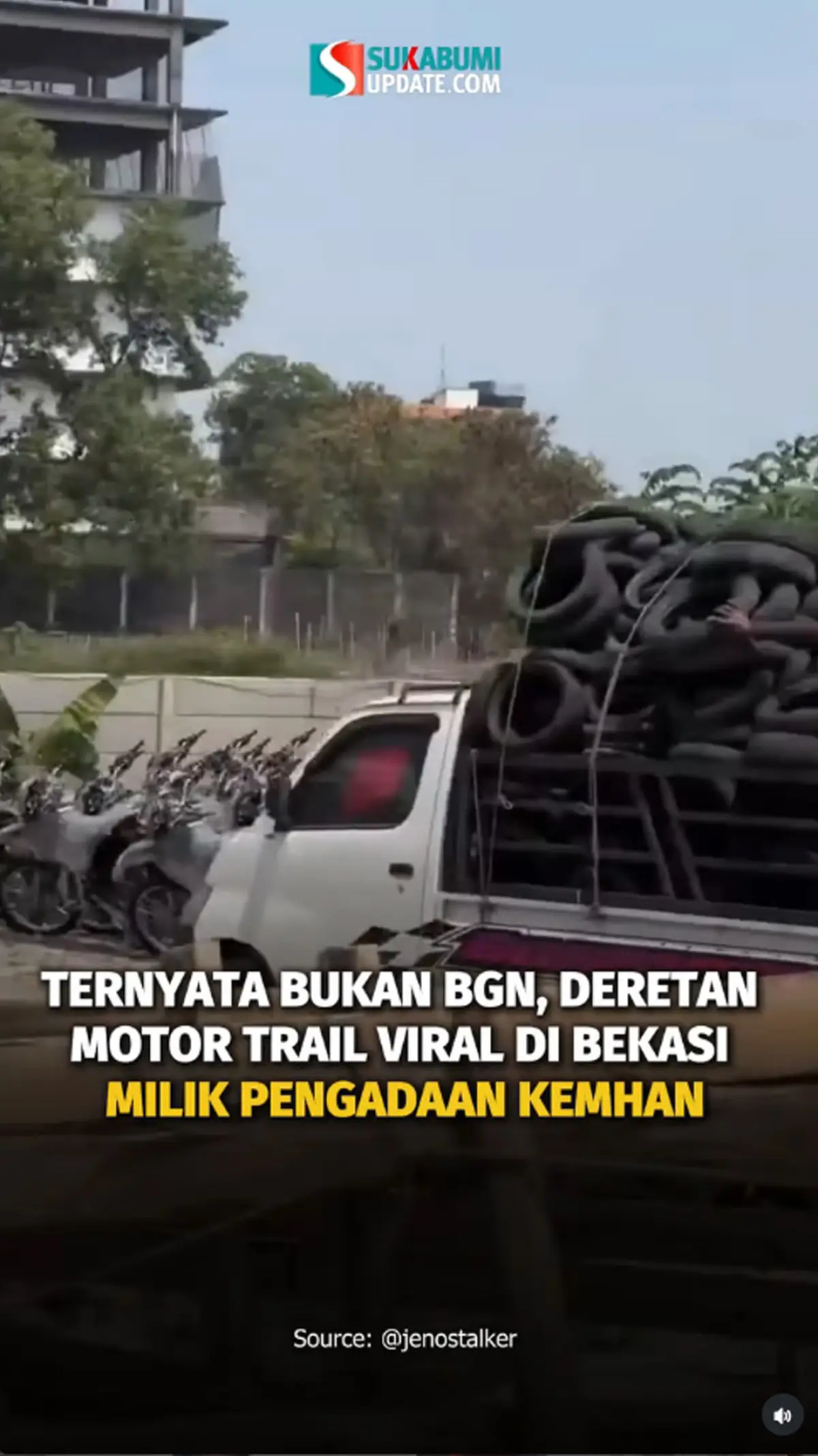 Ternyata Kemhan bukan BGN, Viral Deretan Motor Trail Dekat Tempat Sampah di Bekasi