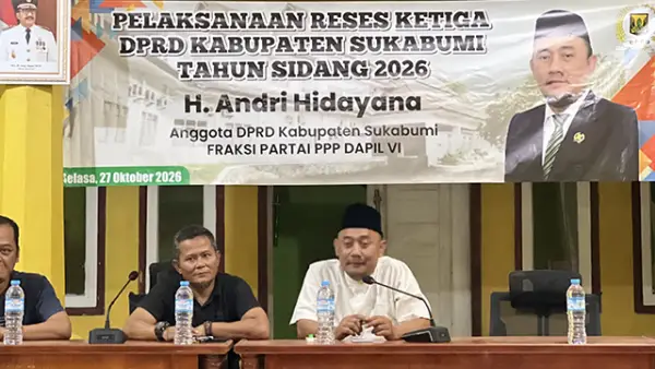 Anggota DPRD Kabupaten Sukabumi Andri Hidayana saat melakukan reses di Desa Cibitung Kecamatan Cibitung. (Sumber : Dok Pribadi).