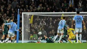 Tendangan Mateo Kovacic berhasil membobol gawang Brighton saat Manchester City menyamakan kedudukan di Carabao Cup. (Sumber: web/bbc.com)