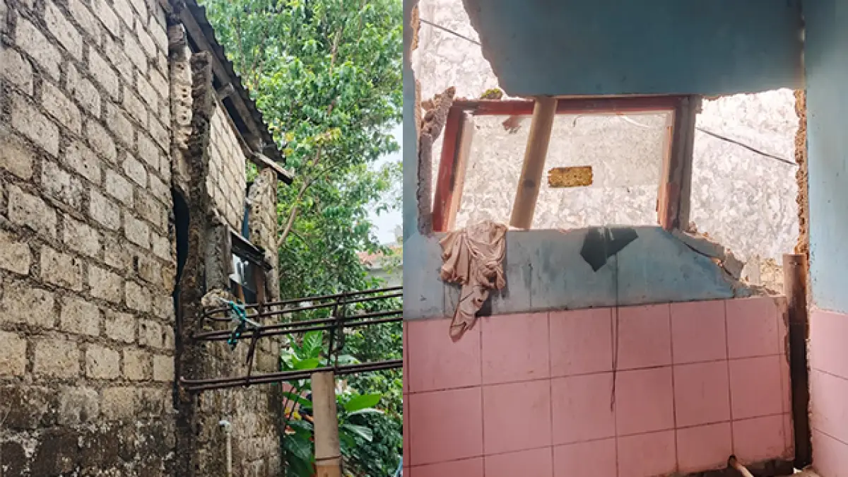 Tanah Amblas di Rumah Warga Cidahu Sukabumi, Kamar Mandi Rusak dan Tembok Dapur Retak