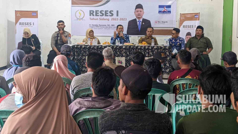 Reses I tahun sidang 2022-2023 anggota DPRD Jabar, Hendar Darsono di Desa Girijaya, Nagrak, Kabupaten Sukabumi, 1 November 2022