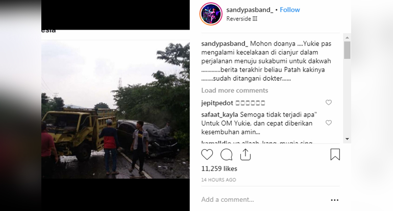 Yukie Pas Band Alami Kecelakaan dalam Perjalanan Menuju Sukabumi untuk Tausiyah