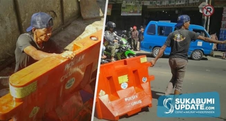 Enam Lebaran, Pedagang Tisu Ini Membantu Polantas Cicurug Kabupaten Sukabumi