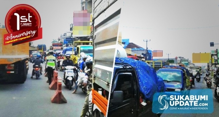 Info Arus Lalin Jalan Raya Siliwangi Cicurug Sabtu (10/6) sekira pukul 12.40 WIB
