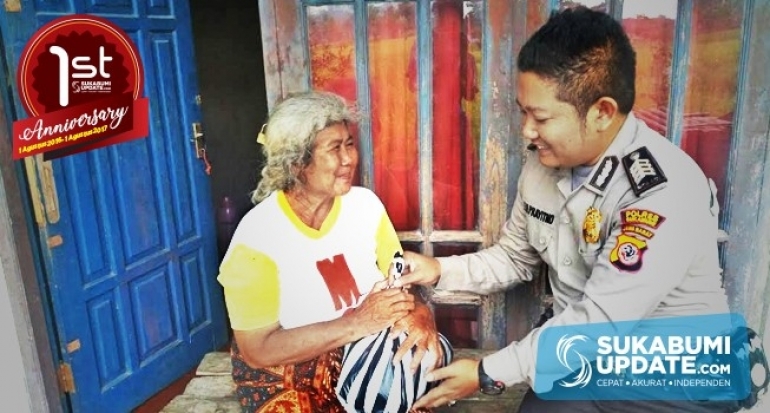 Komunitas Salurkan Sembako untuk Jompo Melalui Bhabinkamtibmas Kertaraharja Kabupaten Sukabumi