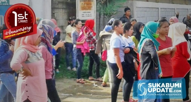 Tuntut Upah Dilunasi, Buruh PT Youngstar 2 Sundawenang Kabupaten Sukabumi Demo Lagi