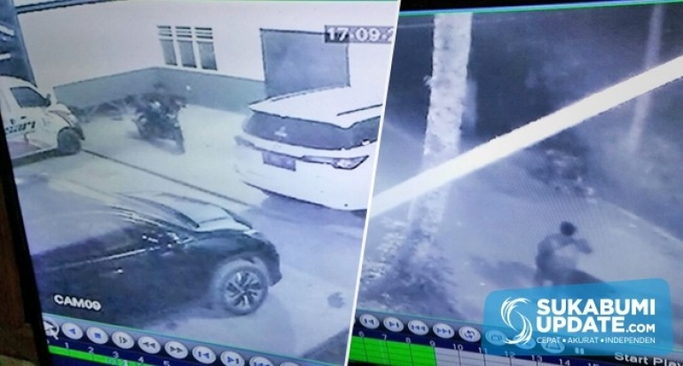 Terekam CCTV, Dua Pelaku Gondol Motor di Rumah Warga Sukaraja Kabupaten Sukabumi