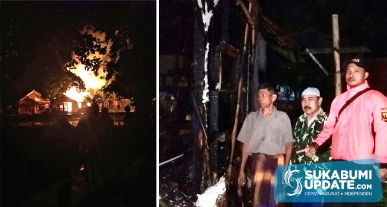 Rumah Terbakar, Warga Cisaat Kabupaten Sukabumi Ngungsi ke Tetangga