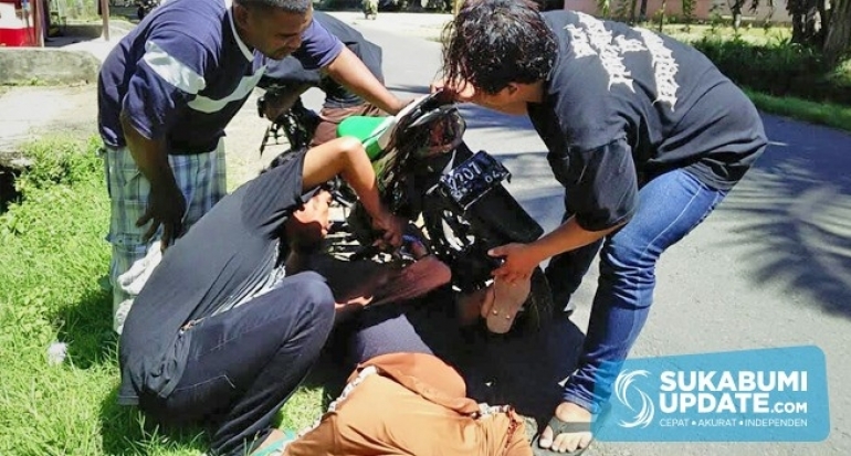 Pakaian Tersangkut Gear, Cucu dan Nenek di Surade Kabupaten Sukabumi Cium Aspal