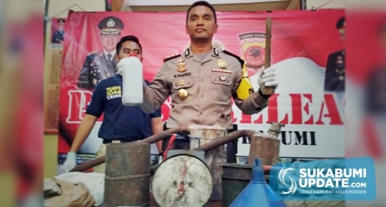 Polres Sukabumi Amankan Pelaku Pembuat dan Pengolah Bahan Kimia