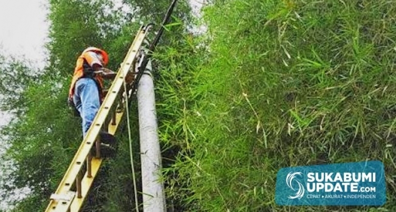 UPJ PLN Cicurug Perbaiki Kabel Kendor di Nangerang Kabupaten Sukabumi