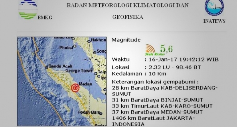Gempa Deli Serdang Terasa Hingga Aceh