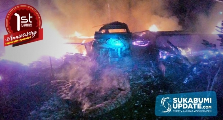 Satu Mobil dan Enam Rumah Hangus Terbakar di Cibeas Kabupaten Sukabumi