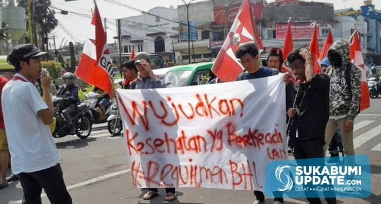Layanan Kesehatan Kurang Maksimal, Massa GMNI Sukabumi Gelar Aksi Damai