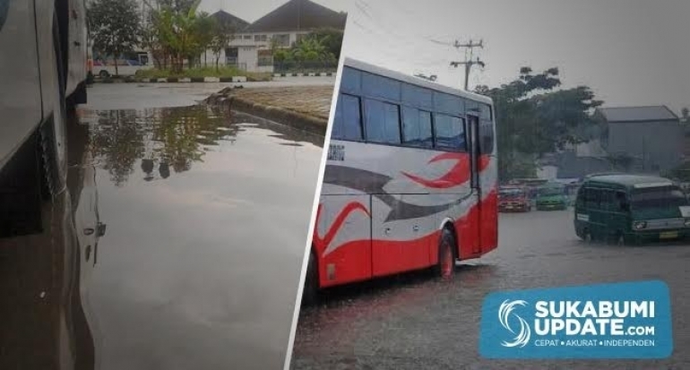 Drainase Buruk, Terminal KH. Ahmad Sanusi Kota Sukabumi Kerap Tergenang