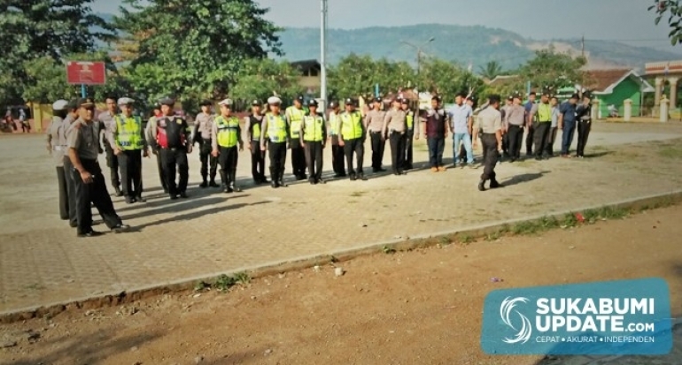 Antisipasi Tawuran Pelajar, Polisi Adakan Apel di Lapang Kaum Kabupaten Sukabumi