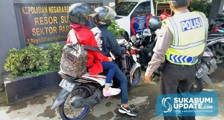 Polsek Parungkuda Kabupaten Sukabumi Tindak Empat Pengendara