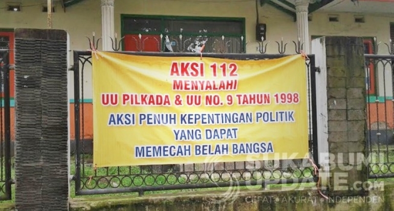 Jelang Aksi 112, Muncul Spanduk Ini di Kota Sukabumi