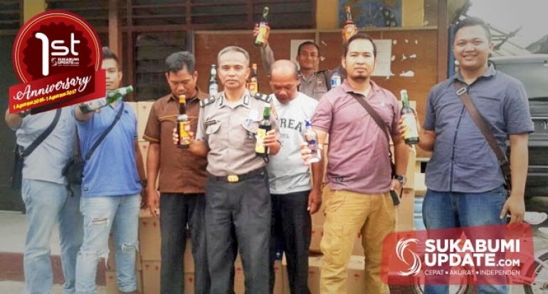Polsek Cicurug Kabupaten Sukabumi Amankan Mobil Boks Berisi 576 Botol Miras