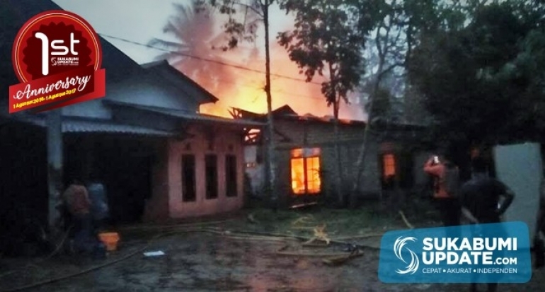 Sebab Sampah Jangkrik, Dua Rumah di Sekarwangi Kabupaten Sukabumi Terbakar