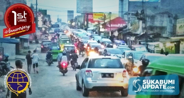 Info Lalin Senin 26/6 Pukul 18.00 WIB, Kendaraan Menumpuk di Jembatan Pamuruyan Kabupaten Sukabumi