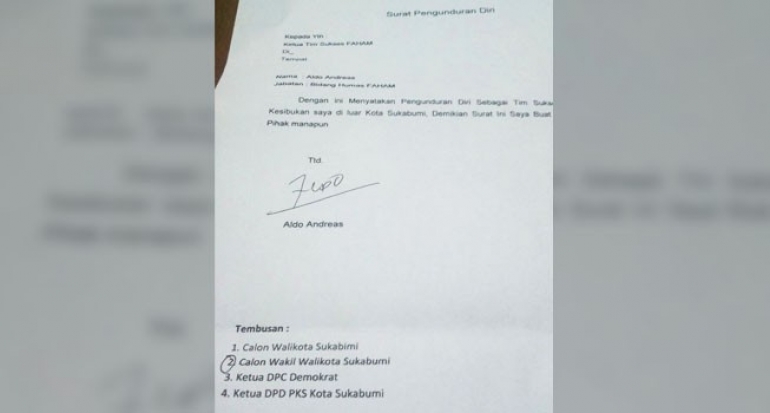 Bermasalah Dengan Andri Hamami, Aldo Mundur dari Tim Pemenangan Faham 