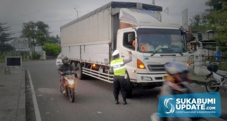 Razia Angkutan Barang Digelar di Jalur Lingkar Cibolang Kabupaten Sukabumi