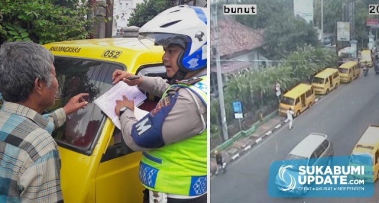 Terpantau CCTV Parkir di Atas Trotoar, Tiga Angkot di Kota Sukabumi Ditindak
